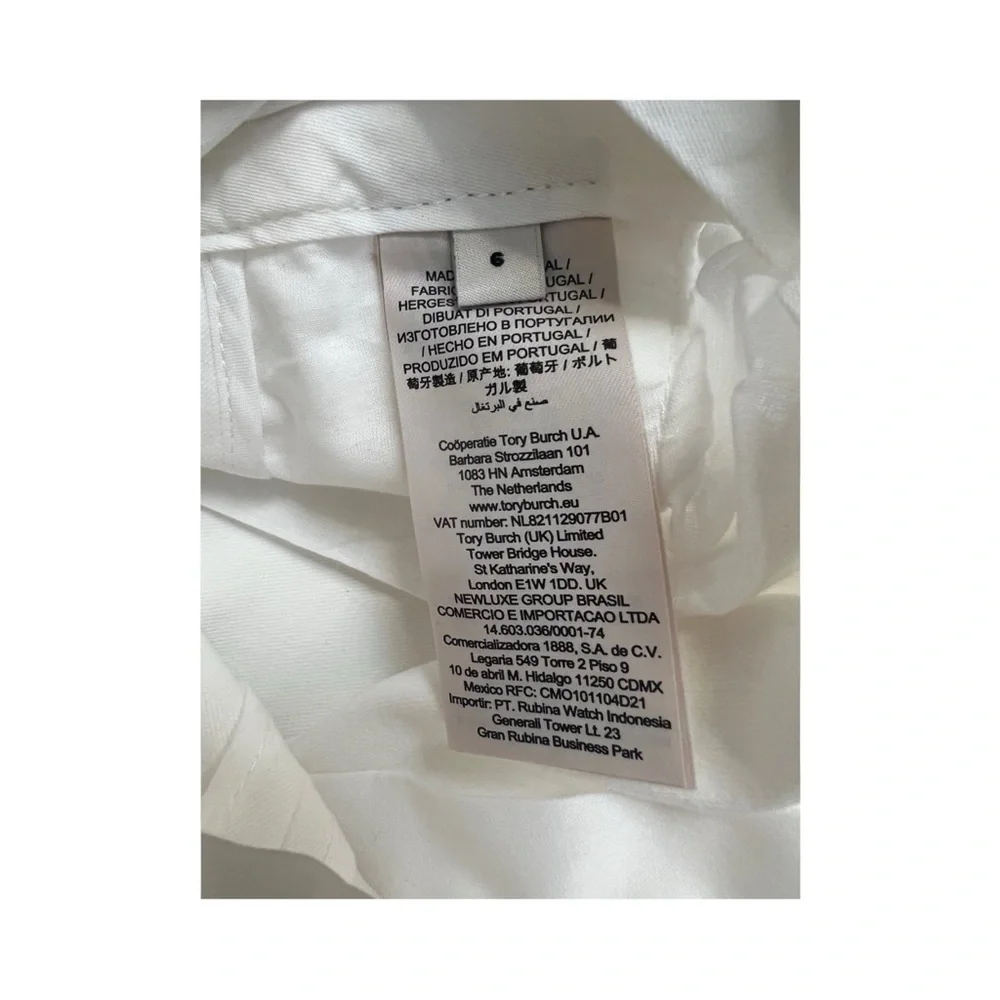 Tory Burch White Cotton Pleated Pants  Size 6  Style 1212-142932  Luxury…
